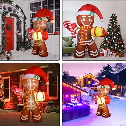 Inflatable Snowman Christmas Decoration with Rotating LED Lights N534
