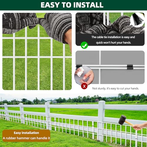 Animal Barrier Fence 42.5ft x 13in, 30 Panels No Dig Garden Fence for Dog Rabbit W8104
