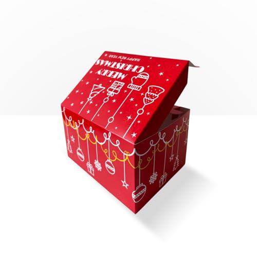 FETTIPOP Merry Christmas Exploding Confetti Gift Box, Pop Up Surprise, Prank Gift Wrapping Idea E58876