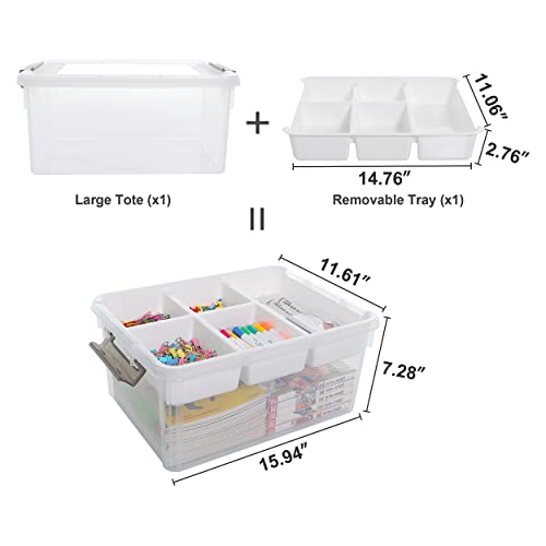 Citylife 17 QT Plastic Storage Box with Removable Tray A71310