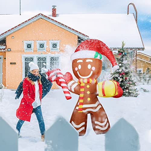 Inflatable Snowman Christmas Decoration with Rotating LED Lights N534