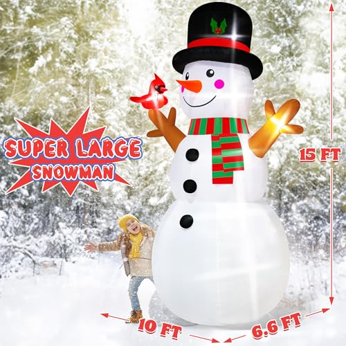 16FT Christmas Inflatable Snowman with LED Lights Outdoor Yard Decor N561071
