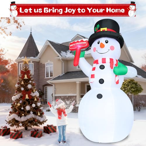 GOOSH 10.3 FT Christmas Inflatables Snowman Outdoor Decoration with LEDs G940