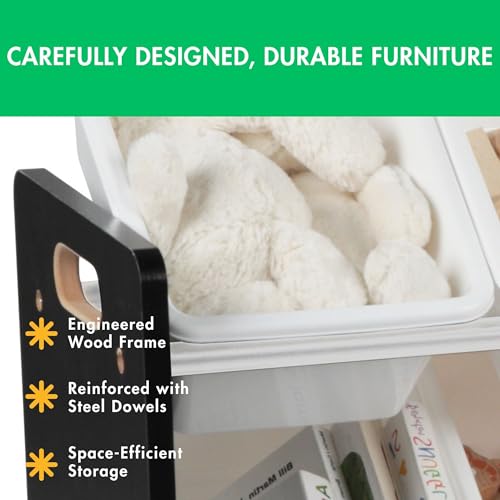 Humble Crew Supersized Toy Storage Organizer with 16 Removable Bins, Grey/White D772791