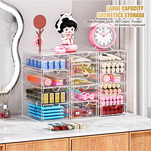 Acrylic Makeup Organizer with 19 Drawers, 4 Pack Clear Storage B90209