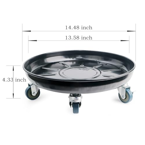 2 Pack Metal Plant Caddy with Wheels, Lockable Casters, Heavy Duty Q2424