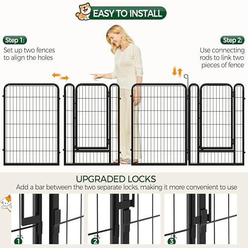 Yaheetech Dog Playpen Outdoor 40 Inch 8 Panels Metal Pet Fence I4784