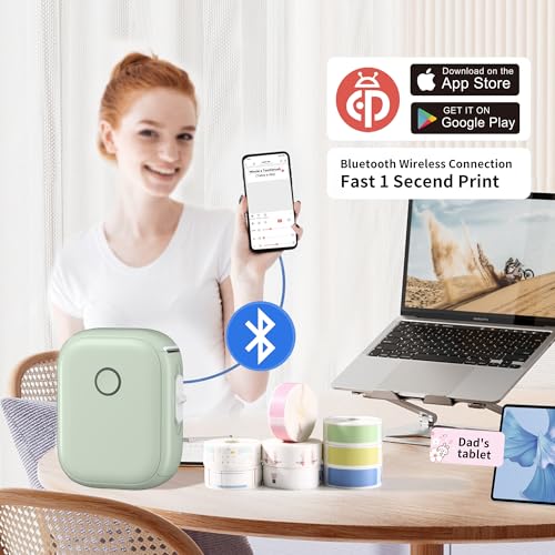 P12 Mini Bluetooth Label Maker with Tape, Portable Thermal Sticker Printer J4025
