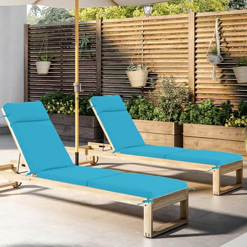 Chaise Lounge Cushion 72x21x3 Inch Set of 2 Outdoor Patio Cream B783089