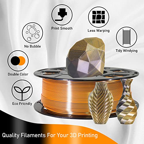 MIKA3D Bicolor Silk PLA 3D Printer Filament Bundle, 1.75mm, 6 Spools V5573