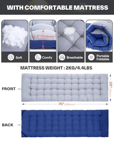 Sportneer Camping Cot for Adults with Mattress, Heavy Duty Folding Portable Bed R956