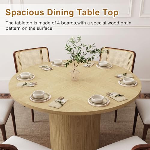 47 inch Round Dining Table with Storage Shelf (Walnut) N502088