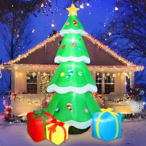 B&D 12FT Giant Christmas Inflatables Snowman Outdoor Decorations with Rotating LED Lights B36000