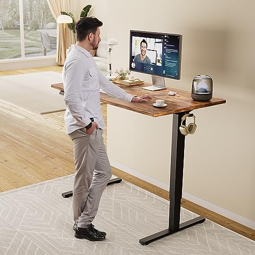Adjustable Height Electric Standing Desk 55x24 Inch Black W5266