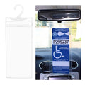 2 PCS Handicap Placard Holder, 11.6" × 5" Ultra Transparent Disabled Permit Protective Cover for Sun Visor, Universal Car Accessories for Handicap Parking with Large Hanger