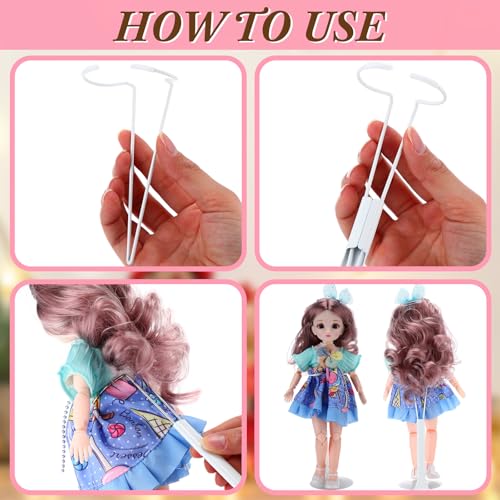 24 Pcs Adjustable Doll Stands for 8"-12" Action Figures (White, Silver) K3185