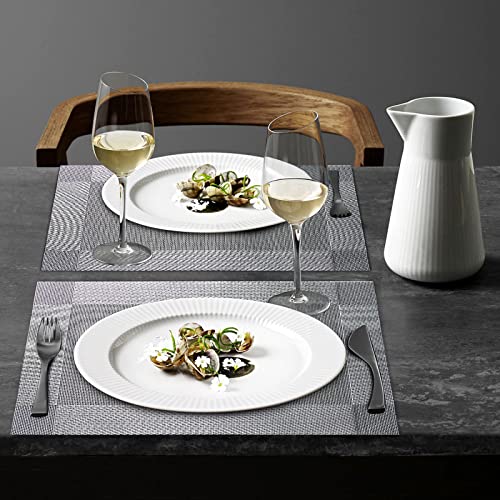 Woven Vinyl Placemats Set of 6, Heat Resistant & Washable B471