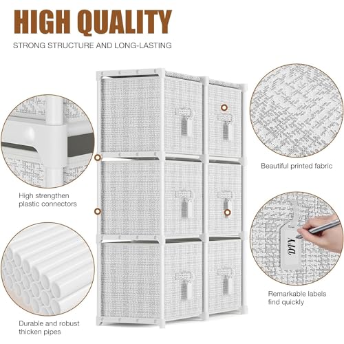 Cube Storage Organizer with 6 Printed Bins and Labels Y73983