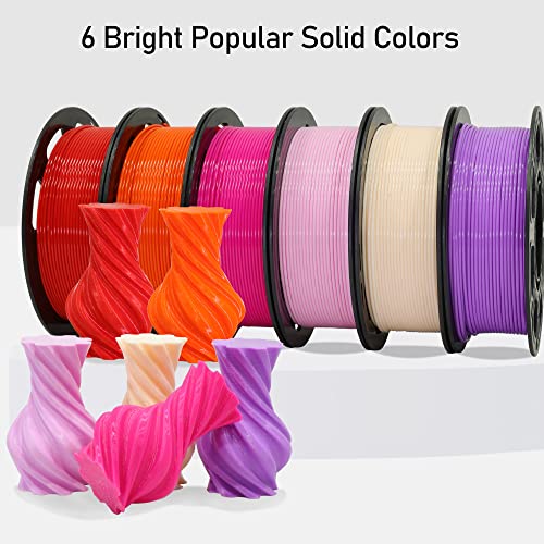 MIKA3D Bicolor Silk PLA 3D Printer Filament Bundle, 1.75mm, 6 Spools V5573
