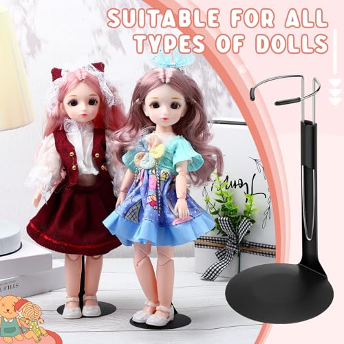 24 Pcs Adjustable Doll Stands for 8"-12" Action Figures (White, Silver) K3185