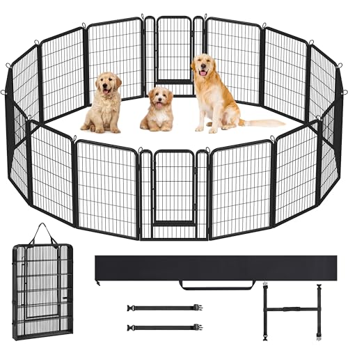 Yaheetech 8 Panels Dog Playpen, Metal 32" Dog Fence with Storage Bag S858