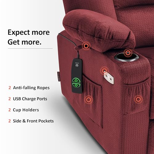 MCombo Small Power Lift Recliner Chair with Massage and Heat, Brown N356790
