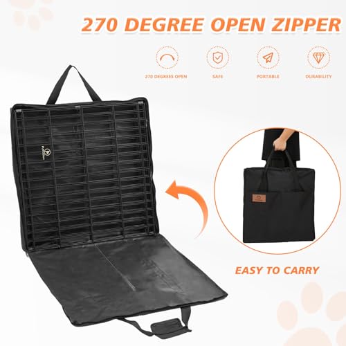 PJYuCien Dog Playpen - Metal Foldable Exercise Pen with Bottom Pad for Small Medium Pets C352