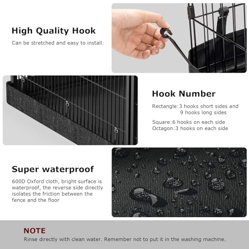 PJYuCien Dog Playpen - Metal Foldable Exercise Pen with Bottom Pad for Small Medium Pets C352