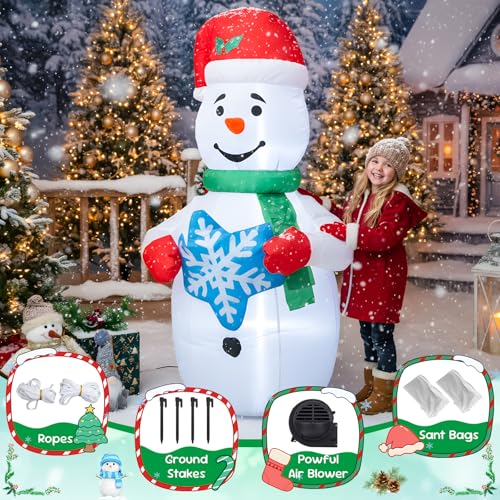 4 FT Christmas Snowman Inflatable with LED Lights Indoor Outdoor Decor E952