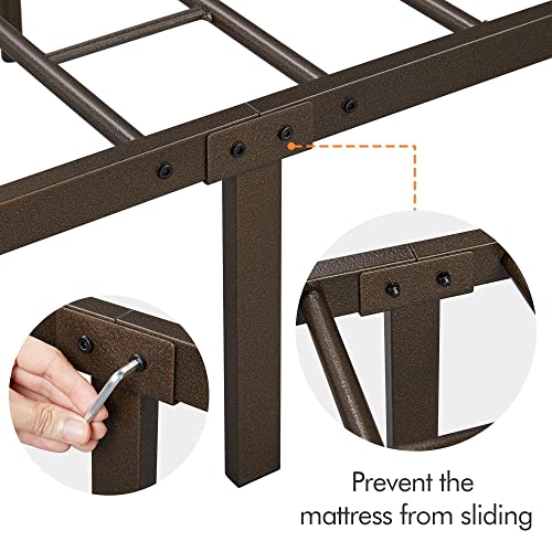 Yaheetech Classic Metal Platform Bed Frame with Victorian Headboard, Full Size Black T81083