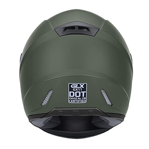 GLX GX11 Compact Motorcycle Helmet Matte Black Large Full Face Tinted Visor DOT Q2653
