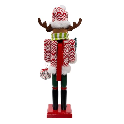 Kurt Adler 15-inch Wooden Reindeer Nutcracker W93132