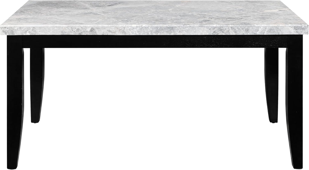 Acme Hussein Rectangular Marble Top Dining Table Black U5846