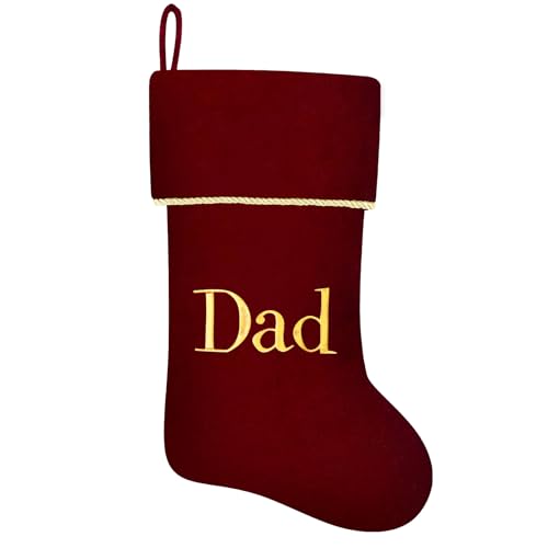 20 Inches Initial Monogram Blue Velvet Christmas Stocking with Gold Trim U394