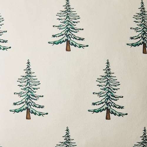 Christmas Pillow Covers Set of 2, 18x18 Inch, Green Winter Tree Print Z3499