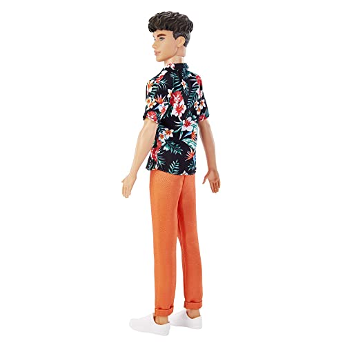 Barbie Fashionistas Ken Doll #184 with Hawaiian Shirt and Orange Pants F4234
