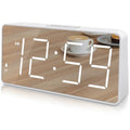 Peakeep Digital Clock, Alarm Clock for Bedrooms - Large Big Numbers 5 Dimmers for Seniors, Battery Backup Loud Alarm Clock with USB Charger Port (Blue Digit)