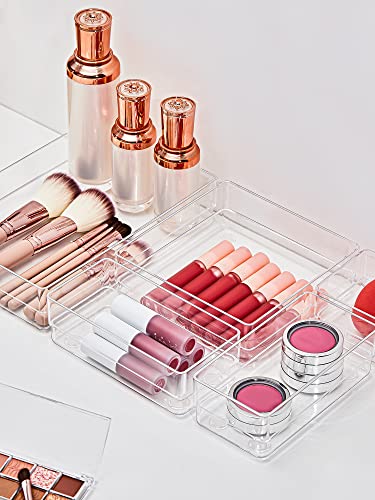 SMARTAKE 37-Piece Drawer Organizer with Non-Slip Silicone Pads, Clear G12759