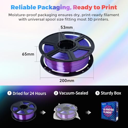 FLASHFORGE Silk PLA Filament 1.75mm, 1kg Spool V8381