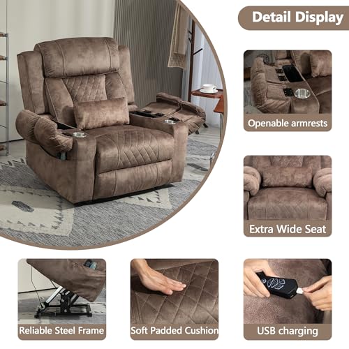 Power Lift Chair Recliner with Massage and Heat for Adults, Dual Motor H2507
