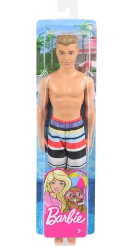 Ken Fashion Doll Beach-Themed Striped Swimsuit W501568