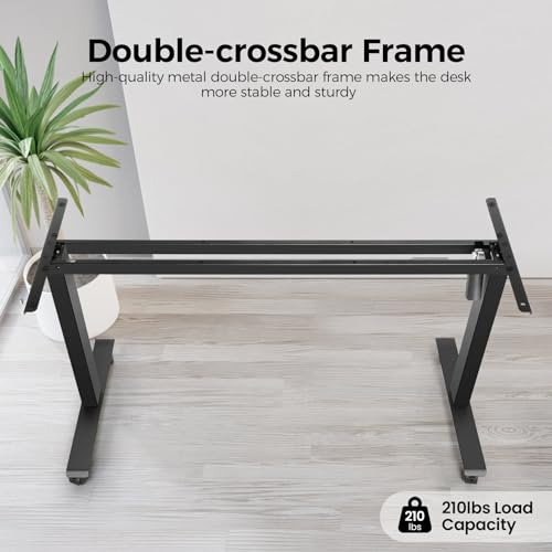Electric Standing Desk with Charging Station, Oak W842676