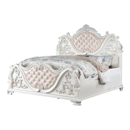 Furniture of America Clairibel Wood 5-Piece Bedroom Set King with Button-Tufted Headboard Z353