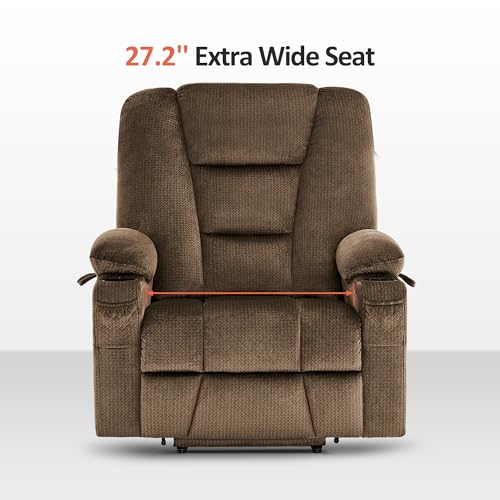 MCombo Small Power Lift Recliner Chair with Massage and Heat, Brown N356790