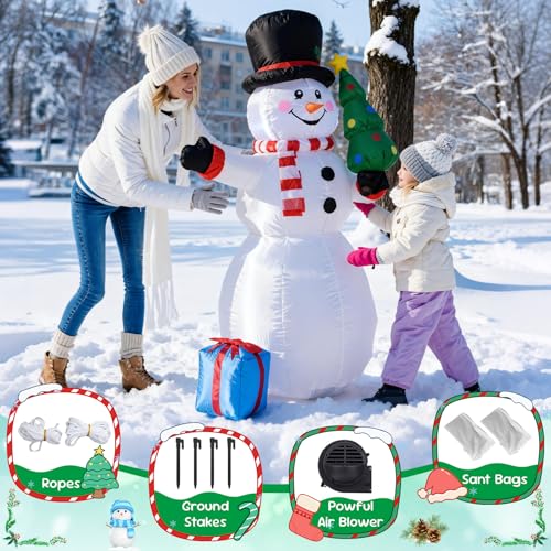 4 FT Christmas Snowman Inflatable with LED Lights Indoor Outdoor Decor E952
