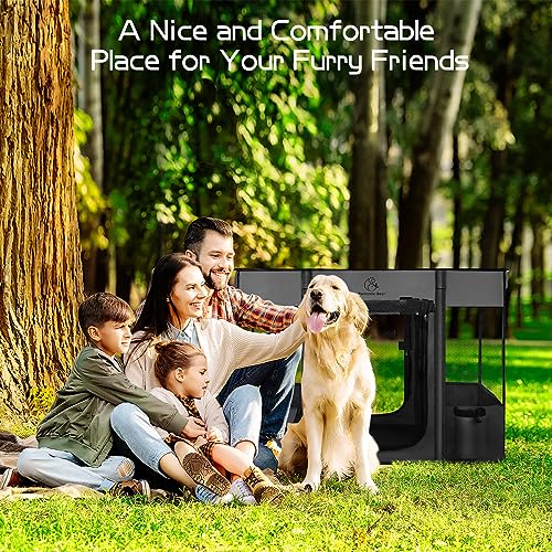 Foldable Dog Cat Playpen with Carrying Case, Water-Resistant, Indoor Outdoor V14642