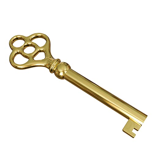 KY-3 Hollow Barrel Brass Plated Replacement Skeleton Key for Antique Furniture N99988