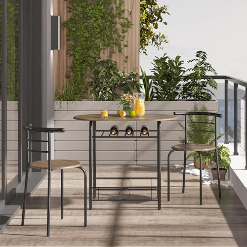 Yaheetech 3-Piece Dining Table Set with 2 Chairs, White X5971