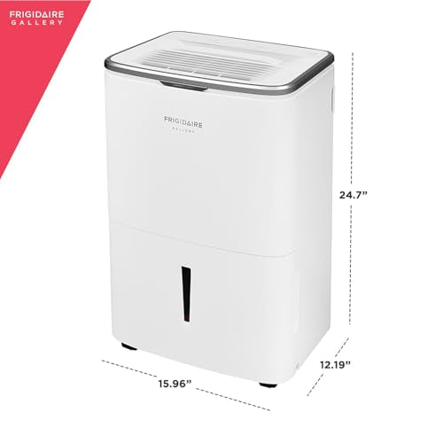 Frigidaire 50-Pint Portable Dehumidifier with Wi-Fi for Medium/Large Rooms, White Q334986