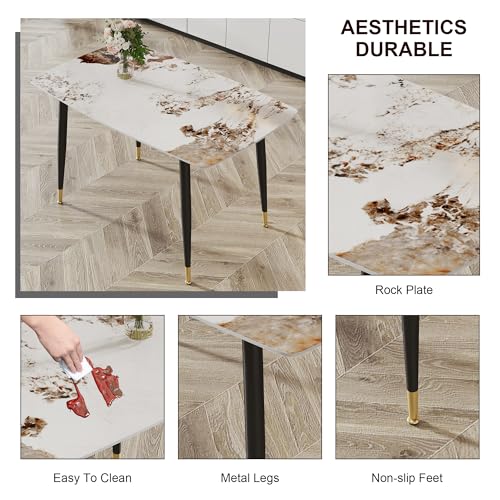 Marble Sintered Stone Oval Dining Table 50" White A86593